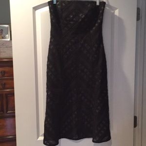 Ann Taylor Black strapless dress
